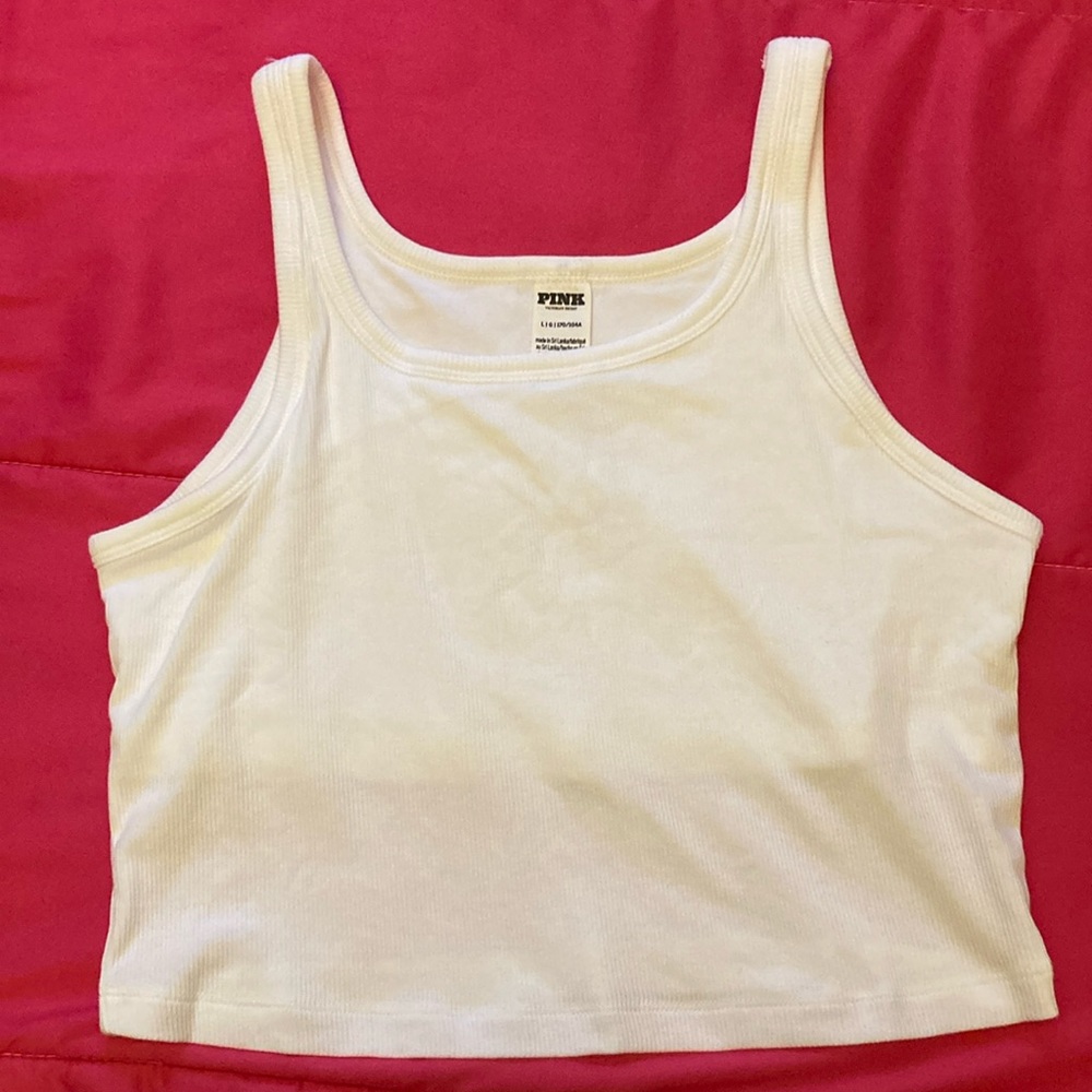 Rib Crop Tank Top PINK VS